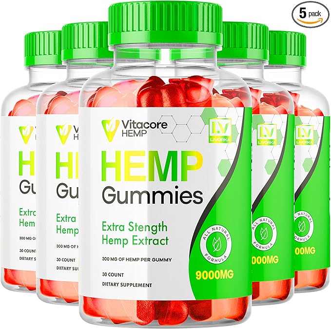5 Pack - Vitacore Gummies - Vitacore Hemp 150 Gummies for 5 Months, Vitacore Hemp Gummies 9000 MG Per Bottle, Vitacore Gummies Me with Great Taste, Vita Core Gummies.