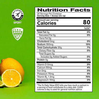 BARE PERFORMANCE NUTRITION, BPN G.1.M Go One More Sport, Endurance Training Fuel, Lemon Lime, Superior Carbohydrate Source & Electrolyte Formula, Reduce Fatigue, 25 Servings