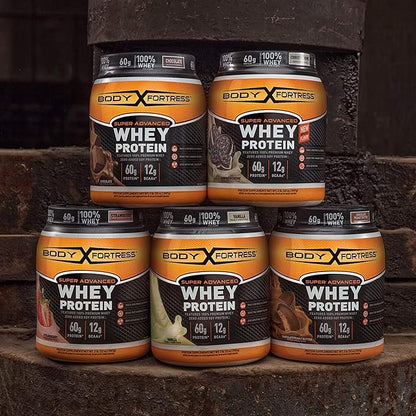 Body Fortress Super Advanced Mass Gainer, Chocolate Protein Plus Surplus Calories for Muscle Mass Gain Support 1-4lb. Jar