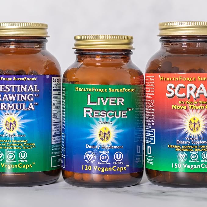 HealthForce SuperFoods Liver Rescue - Natural Liver Cleanse - Liver Health Formula with Milk Thistle & Dandelion Root - Gluten-Free & Vegan - 120 Capsules (Pack of 2)