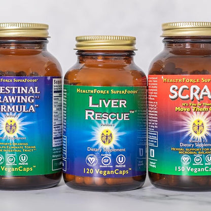 HealthForce SuperFoods Liver Rescue - Natural Liver Cleanse - Liver Health Formula with Milk Thistle & Dandelion Root - Gluten-Free & Vegan - 120 Capsules