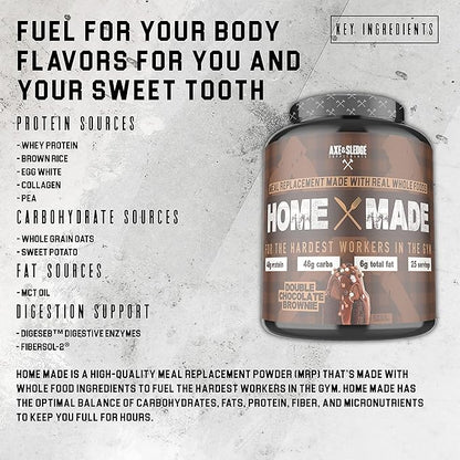 Axe & Sledge Supplements Home Made Whole-Foods-Based Meal Replacement Powder with Digestive Enzymes, Protein, Carbohydrates, and Fats, 25 servings (Peanut Butter Cookie)