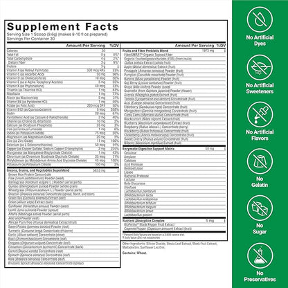 Force Factor Smarter Greens Daily Wellness Powder 2-Pack to Support Energy, Immunity & Digestion, Greens Powder, Superfood Powder with Vitamins, Minerals & Probiotics, Unflavored, 60 Servings