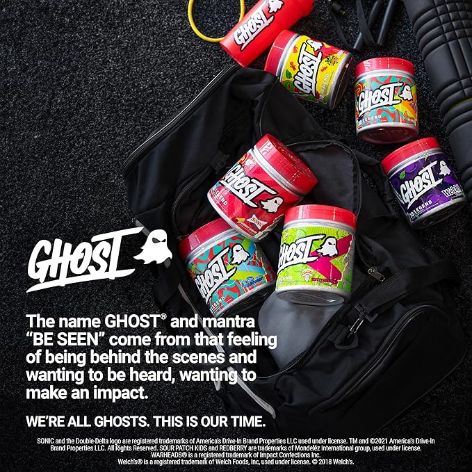 GHOST Legend V4 Pre-Workout Powder, Sonic Cherry Limeade - 30 Servings – Pre-Workout for Men & Women with Choline, L-Citrulline, & Beta Alanine for Energy & Focus