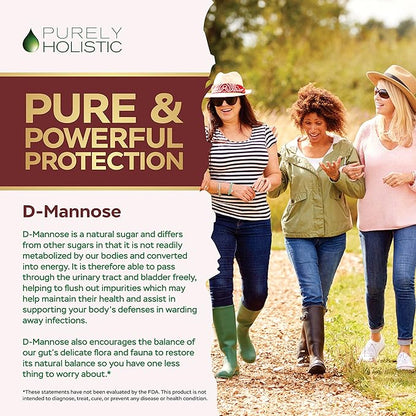 D Mannose 1300mg, 3-in-1 Formula D-Mannose Capsules with Cranberry & Hibiscus, 240 Fast Acting Vegan Capsules, Natural Urinary Tract & Bladder Health Support, High Strength, for Men & Women