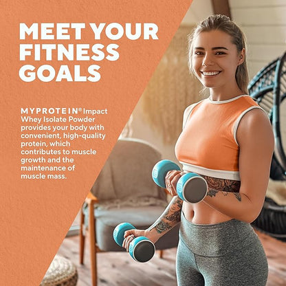 Myprotein Impact Whey Protein Isolate, 2.2 Lbs (40 Servings) Salted Caramel, 21g Protein & 6g BCAA Per Serving, Gluten-Free, Protein Shake for Muscle Strength & Recovery