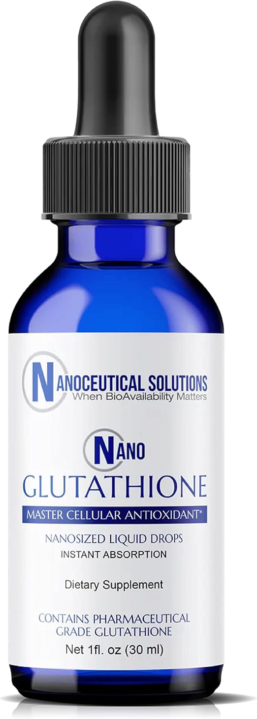 Nano Glutathione Drops by Nanoceutical Solutions, Pharmaceutical Grade Liquid Supplement, Ultra-Efficient Absorption, Up to 8 Times Higher Than Glutathione Capsules | 30 Servings